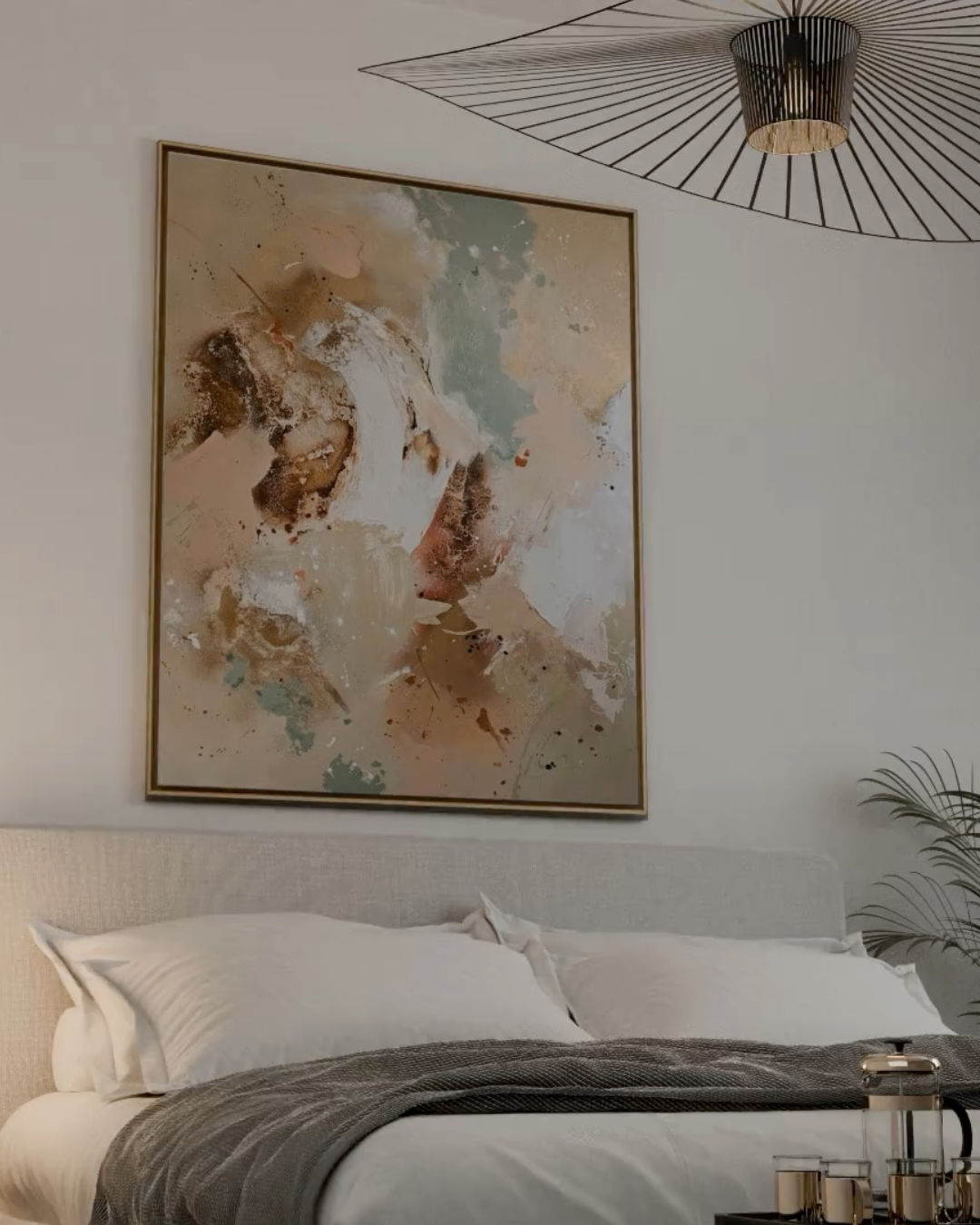 Sell more art with room mockup in bright modern bedroom