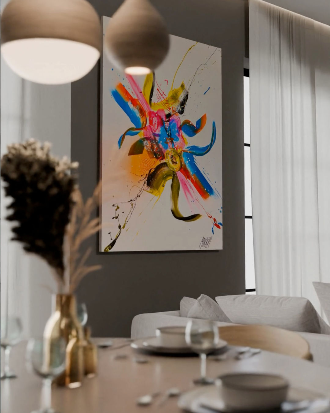 Sell more art with room mockup in designer living room